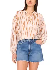 Vince Camuto Tasseled Tie Neck Top
