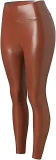 [Generic] Women's Casual Leather Pants High Waisted Drawstring Baggy Sweatpants Elastic Straight Leg Lounge Work Yoga Pants