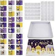 Ramdan Advent Calendar with Drawers, Ramadan Countdown Gift Box Middle East Arrival Hard Moon Box Calendar with Thirt Castle