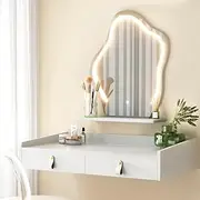 Artiss Dressing Table LED Floating Makeup Mirror Vanity Cosmetic Desk White