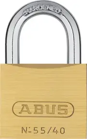 55/40 Solid Brass Keyed Padlock with 2 Keys, Hardened Steel Shackle with A