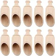 Mikinona Wooden Set 10pc Small Salt Scoops for Tea Sugar Flour Sturdy Wooden Teaspoons