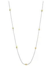 14K Two-Tone Italian White Gold Snake Link Chain Necklace
