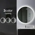 750mm Round 3 Colour Lighting BACKLIT LED Mirror Touch Sensor Switch Defogger Pa