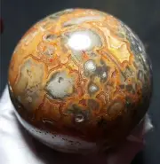 TOP 485.6G 70MM Natural Polished Crazy Agate Crystal Sphere Ball Healing WB197