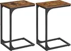 Set of 2 C-Shaped Side Tables Bedside Sofa Coffee Metal Frame Industrial Rustic