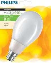 Philips EcoSoftone 929689342705 Standard Energy-Saving Light Bulb A70 17 W B22d WW 1BL / 230 V
