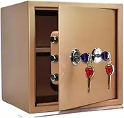 Cabinet Safes Mechanical Old Double Double Lock Old Man Anti-Theft Safe Home Small Office Safe Into The Wall Safe Box Gun Safes(35Kdouble deck brown)