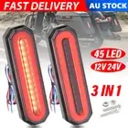 2X 3IN1 45 LED Tail Lights UTE Stop Brake Indicator Reverse Slim Truck Trailer