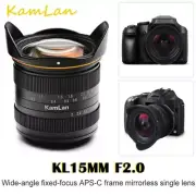Kamlan 15mm F2.0 APS-C Wide Angle Manual Lens for Canon EOS-M Sony E Fuji X M43