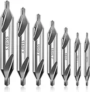 YUENTOEN 7Pcs Center Drill Bit Set, High Speed Steel 60-Degree Angle Center Drill Bits Kit Countersink Tool for Lathe Metalworking