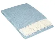 Chiswick Cashmere and Merino Wool Blend Throw - Blue