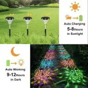 Bright Solar Pathway Lights Outdoor 8 Pack,Color Changing+Warm White Solar...