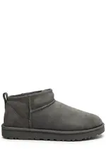 Ugg Classic Ultra Mini Suede Ankle Boots , Boots, Pull on - Grey - 5 5