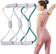 3Pack Back Resistance Bands, Figure 8 Exercise Bands Set for Back, Arms, Shoulder, Chest Expander, Pilates, Home Gym Workout Equipment, Yoga Fitness Elastic Rope for Exercise Muscle Training