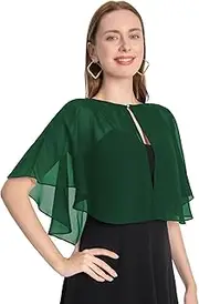 [Pukguro] Capelets for Women Soft Chiffon Shawls Wraps Shurg for Evening Wedding Capes Bolero Cover Up
