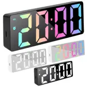 LED Digital Desk Alarm Clock USB Large Mirror Display Snooze Temperature Mode