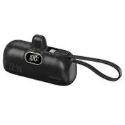 HY-DX628 Mini Portable Charger 10000mAh Power Bank 22.5W Battery Pack with Type-C Plug and 8-Pin Cable Black