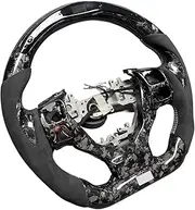 LED Display Screen Custom Carbon Fiber Steering Wheel Compatible With Lexus RCF IS ISF ES ES250 IS250 IS300 Sport Style Perforated Leather(With heating)