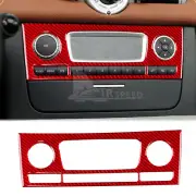 For Smart Fortwo 2011-2015 Red Multimedia Button Cover Carbon Fiber Sticker (for: Smart)