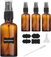 Amber Glass Spray Bottles Refillable Small Empty Fine Mist Spray Bottle 50Ml with Funnel Dropper for Travel Essential Oils 4Pcs