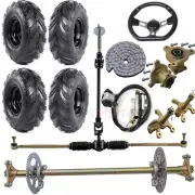 740mm Rear Axle Kits Front Steering Wheel Tie Rod Rack 145/70-6 Tyre for Go Cart
