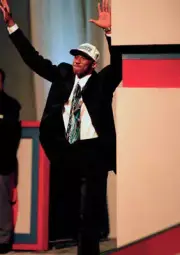 Draft Charlotte Hornets No 13 pick Kobe Bryant victorious on stage- Old Photo