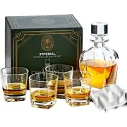 Whiskey Decanter Set with Glasses Regal Trunk & Co., 4 Imperial Tumblers Whis...