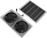 Solar Panel Fan Kit, Greenhouse Solar Fan, 100W 12V Waterproof Portable Dual Exhaust Fan Solar Panel Set for Outside, Small Chicken Coops, Greenhouses, Sheds,Pet Houses, Window Exh