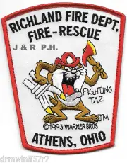 Richland Fire - Rescue, Athens, Ohio "TAZ" (3.75" x 4.5" size) fire patch