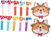 Kisangel 10 Sets Corgi Birthday Party Blowouts Noisemakers Fun Whistles for Adults Easy to Use Party Favors Lightweight Portable Celebration Supplies