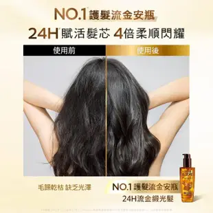 【LOREAL Paris 巴黎萊雅】全新升級 金緻護髮精油2入組100ml-金/棕任選(NO.1髮油)