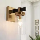 ZEVNI Sconces Wall Lighting, Black and Gold Vanity Lights for Bathroom with S...