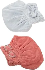 Vaguelly Large Shower Cap Microfiber Comfortable Bathing Hat for Women Quick Dry Hair Bonnet