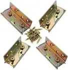 Socell 4 Sets Bed Rail Brackets Heavy Duty No-Mortise Bed Rail Fittings Woode...