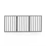 Petzly Pet Gate Dog Fence Safety Barrier Security Door 3 Panel 61cm Grey
