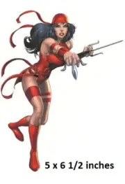 Vintage Elektra Wall Decal Marvel Comics Daredevil Peel Stick Art Vinyl Sticker