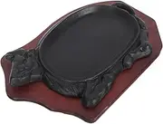 TIDTALEO Family Essential Cast Iron Steak Pan Roaster Grilled Plate Non-Stick High Heat Conductivity Easy to Clean