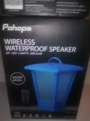 BLUE Pohopa Bluetooth Speaker Waterproof Portable Outdoor Wireless LED B210D NEW