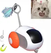 Turbo Tail Mouse Cat Toy, Remote Control Electric Cat Toy, Turbo Tail Popper Cat Toy, Let Your Cat Play Happily, Remote Control Electric Cat Toy, Interactive Smart Toy Car for Cats (Orange)