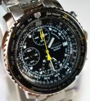 NEW! SEIKO SNA411P1 7T62-0EB0 Pilot Flightmaster Men's Black Watch NEW BATTERY!