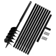 vidaXL Ground Drill with Handle 150 mm with Extension Tube 9 m Steel