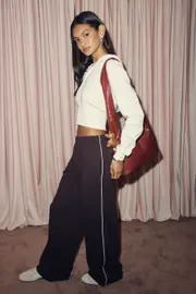 [Supré] Supré - Jordyn Wide Leg Track Pant - Deep choc 2XS DEEP CHOC