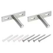 2Pcs 2 Inch Wall Mounting Floating Shelf Bracket Blind Shelf Support, Silver