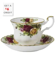 Royal Albert Old Country Roses Teacup & Saucer Set with $6 Credit