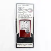 Blazing LED Menu Magnifier 2X & 3X Power Rectangular Lens Red