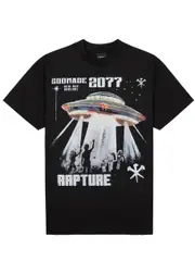 God Made Rapture Printed Cotton T-shirt - Black M
