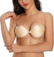 [Generic] Bra Clip Replacement Strapless Sticky Bra Lift up Backless Bra Air Holes Adhesive Push up Bra for Womens Reusable Breast Pads