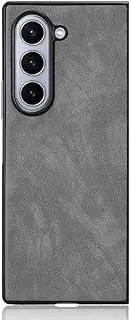 [HWPIVOX] Phone Case for Samsung Galaxy Z Fold6 5G Case, [PU Leather]+[Hard Plastic] for Samsung Galaxy Z Fold6 5G Protector Case, Non-Slip Shockproof for Samsung Galaxy Z Fold6 5G Phone Cover Grey