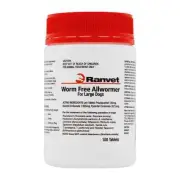 Ranvet Allwormer Large Dogs 100 Tablet Worm Free Canine Parasites Tapeworm Dog